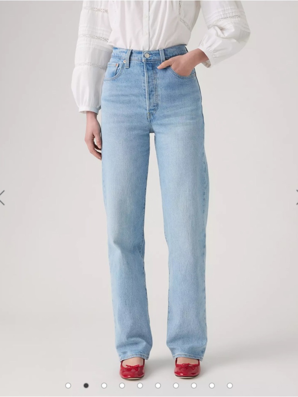 Levis Ribcage Straight High-Rise Light Wash Blue - Size 27 - Picture 3 of 11